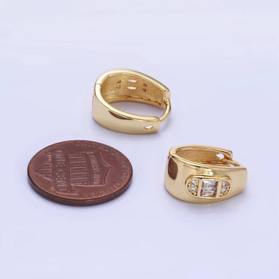 Jewelry14K Gold Baguette Dome Earrings