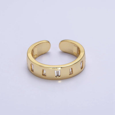 JewelryDainty Gold Stone Band Ring