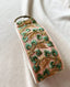 KeychainsDitsy Floral in Lime\Pink Fabric Keychain