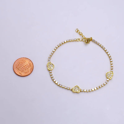 JewelrySilver Heart Tennis Chain Bracelet
