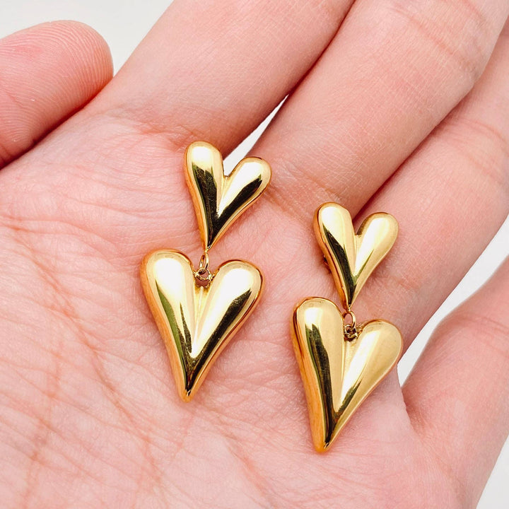 Jewelry18K Double Heart Earrings