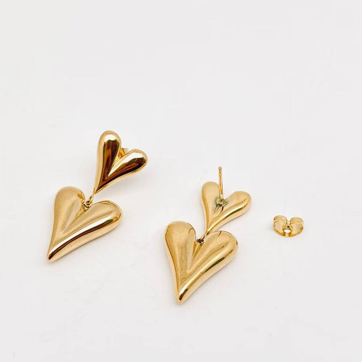 Jewelry18K Double Heart Earrings