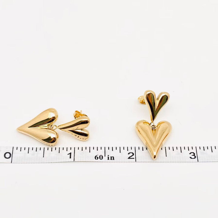 Jewelry18K Double Heart Earrings