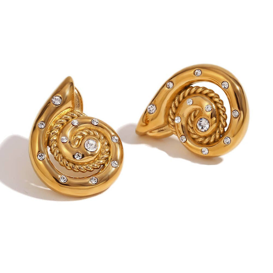 Jewelry18K Swirl Conch Earrings