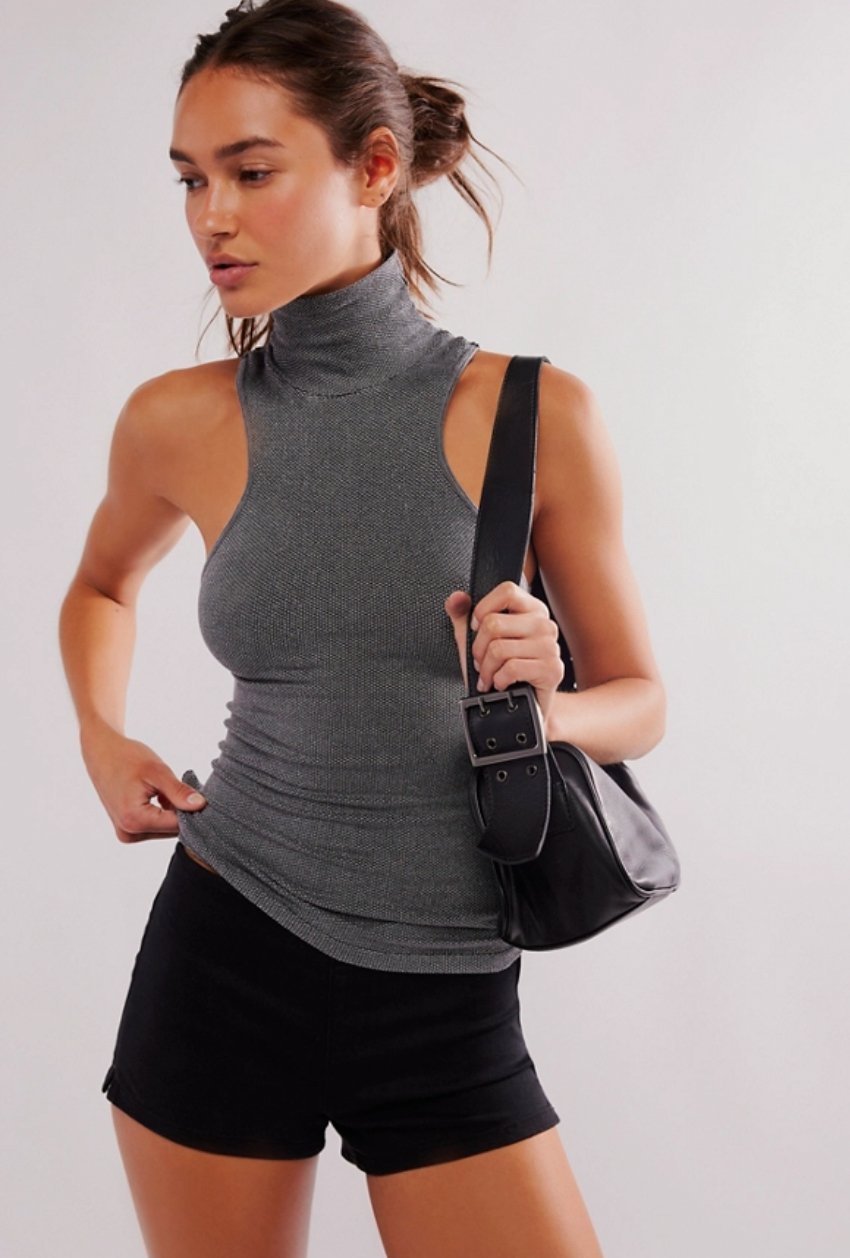 Free People TankALWAYS READY SEAMLESS TURTLENECK