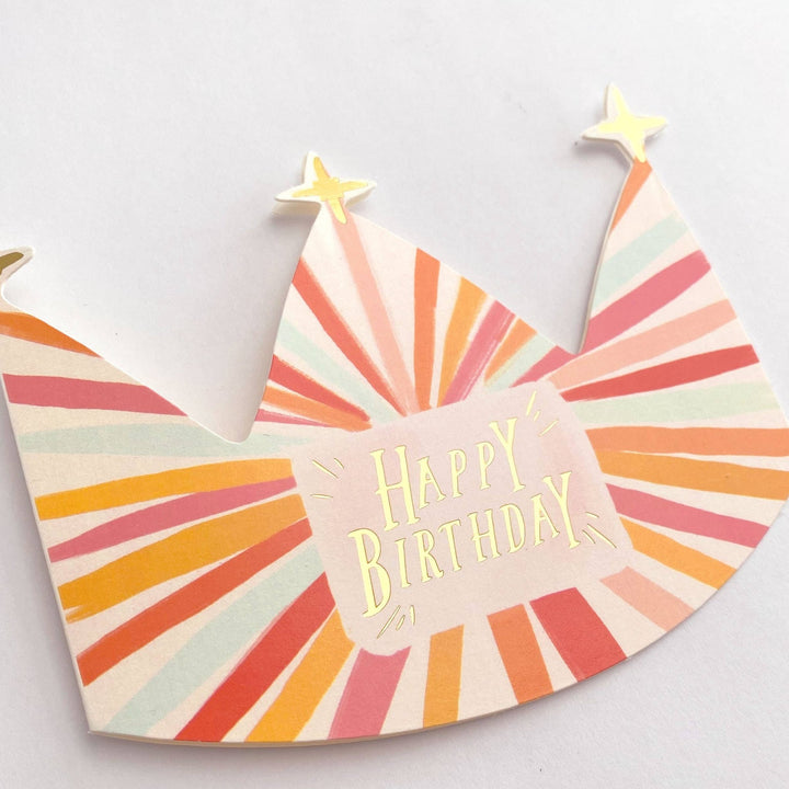Birthday Crown Gold Letters Card