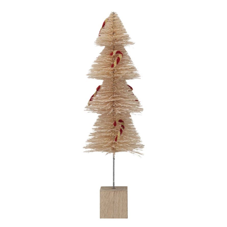 Holiday DecorBottle Brush Tree w/ Chenille Candy Cane