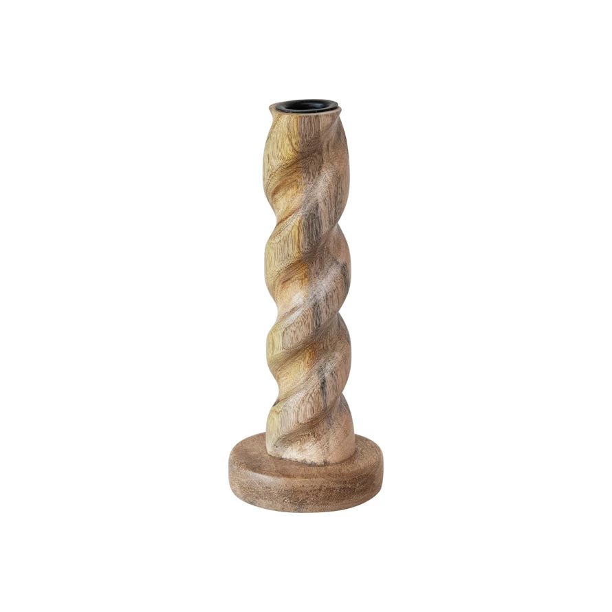 Wood Twisted Taper Holder