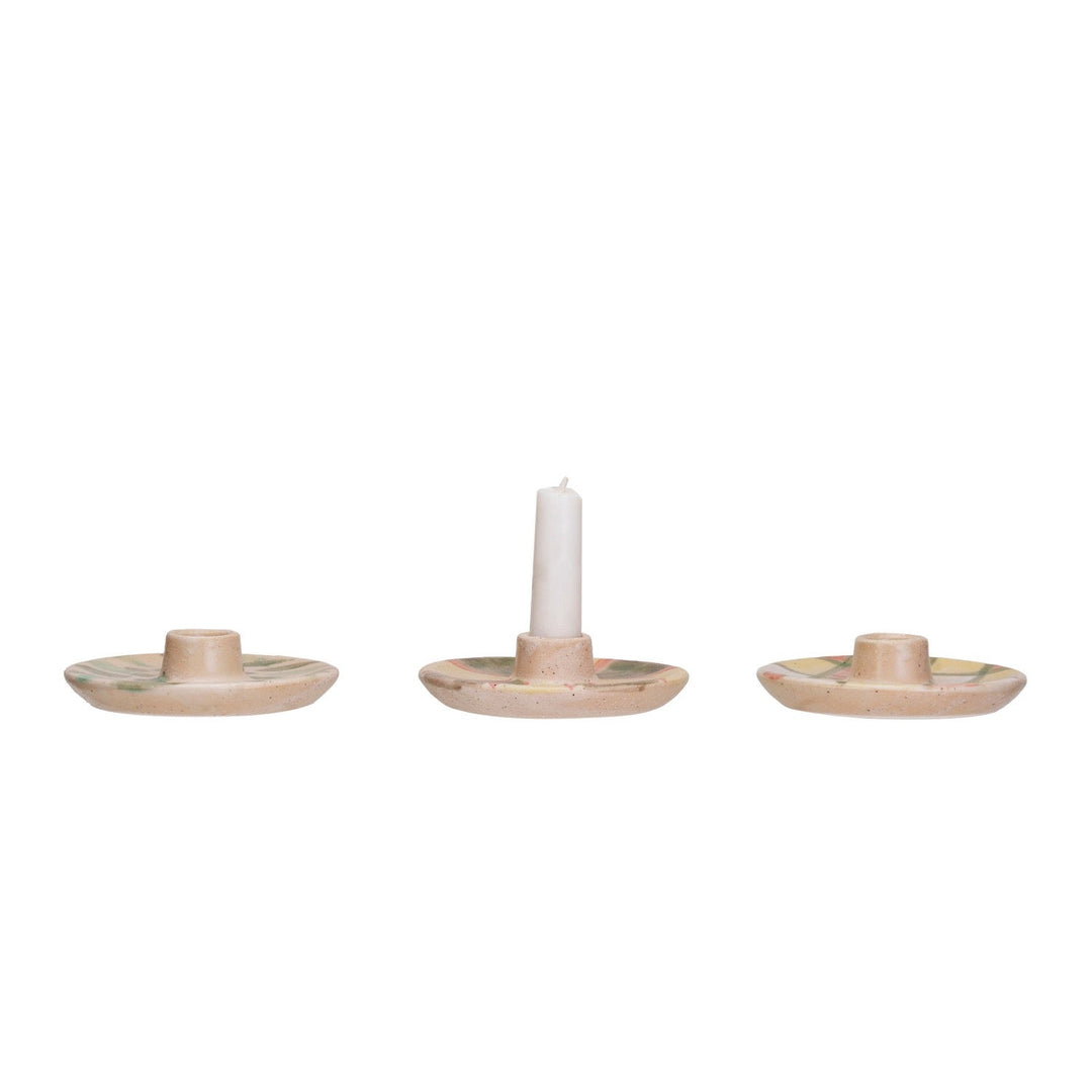 Candle HolderHand-Painted Terracotta Taper Holder