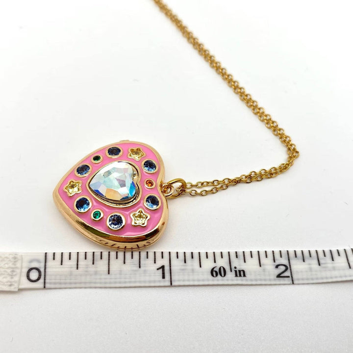 JewelryLook at this Photograph Pink Heart Photo Necklace