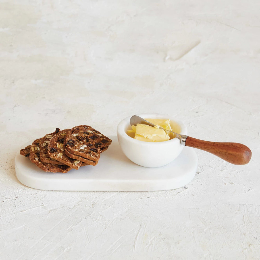 serving bowlMarble Cheese/Serving Board w/ Marble Bowl & Canape Knife