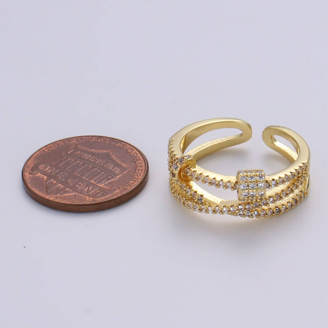 JewelryMicro Pave 24k Gold Ring