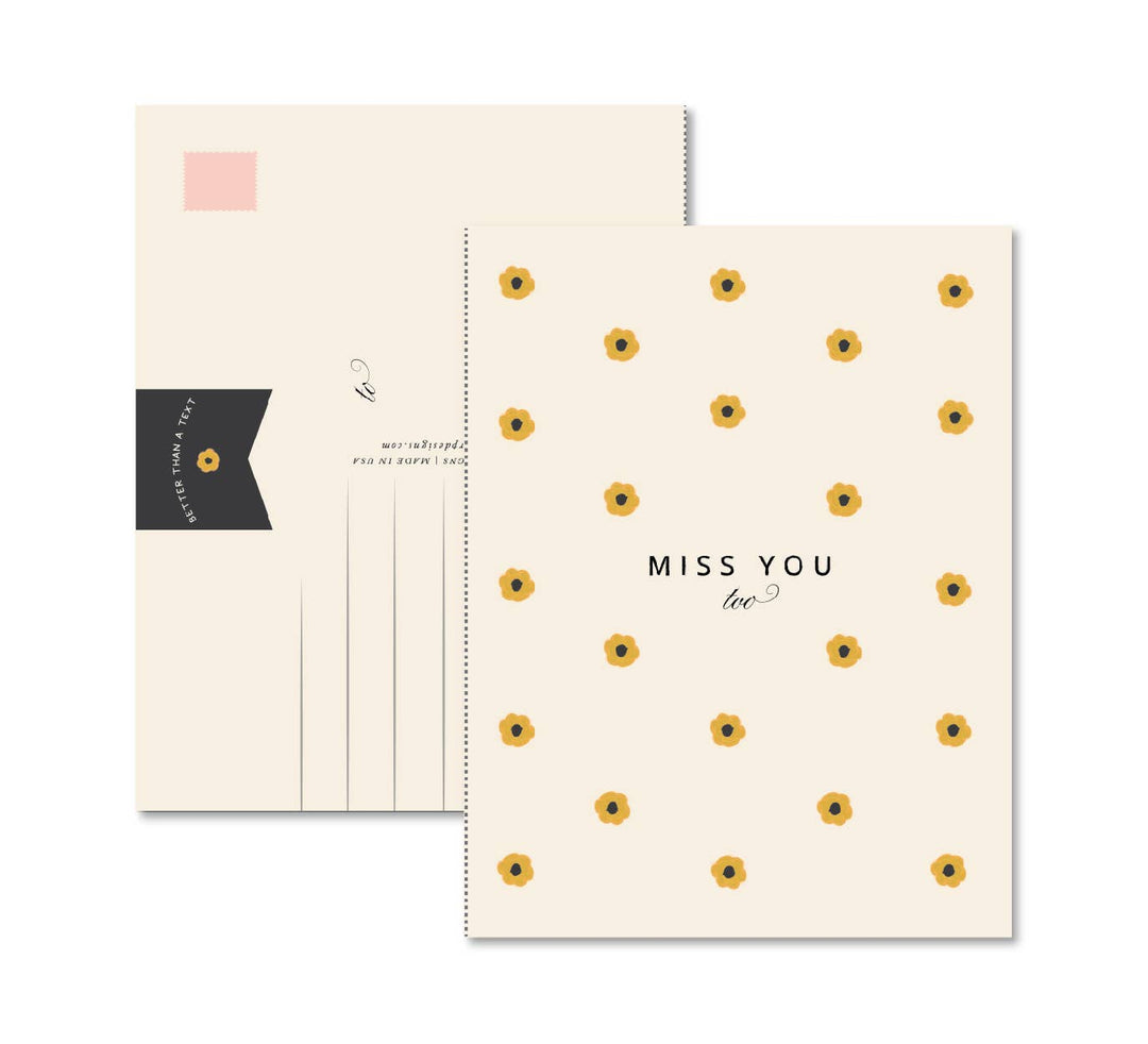 CardsMiss You Card with Return Tear-Off Postcard