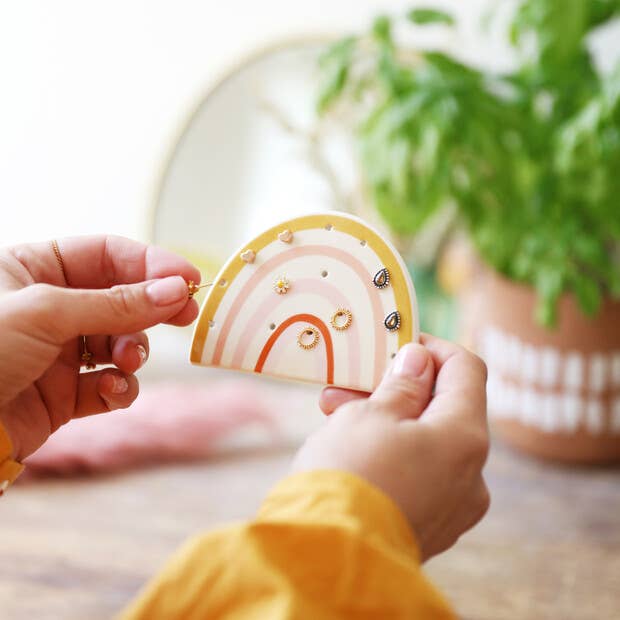 earring standRainbow Ceramic Earring Holder