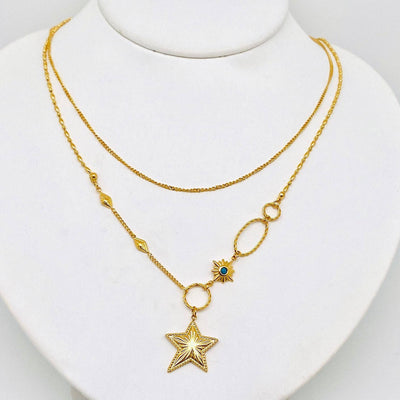 NecklaceStar Charm Double Chain Necklace