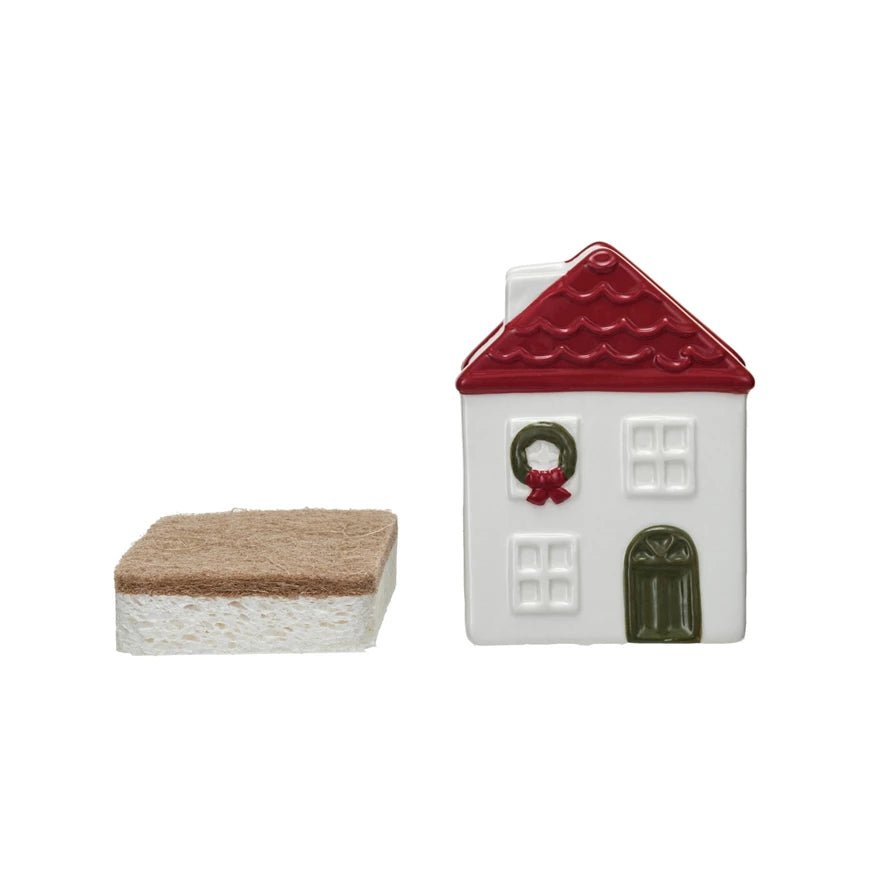 sponge holderStoneware House Shaped Sponge Holder w/ Sponge