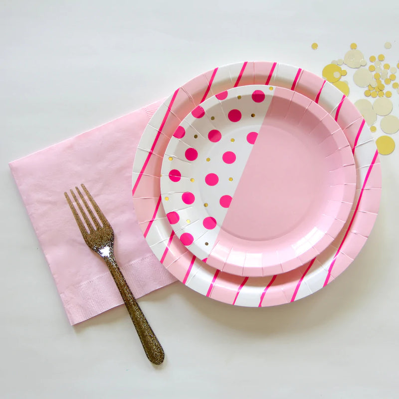 Bash-full Pink Paper Plates - Meraki Co.