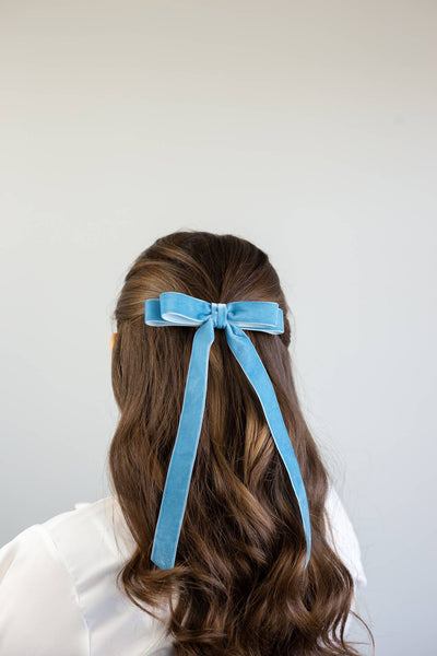 Hair BowAlice Long Bow Barrette | Seaside Blue