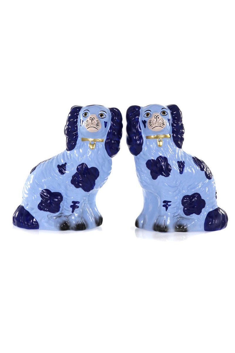 Home DecorBlue Staffordshire Spaniel Ceramic Dogs