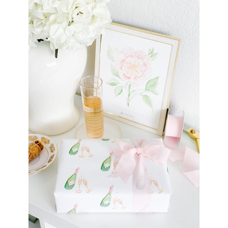 Gift Wrap RollChampagne Toast Watercolor Wrapping Paper