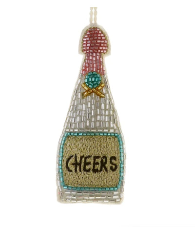 Holiday OrnamentsCheers Champagne Bottle Beaded Ornament