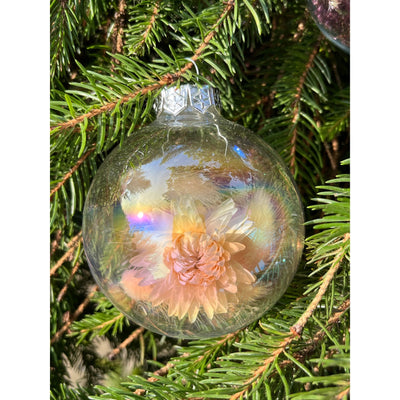 Christmas OrnamentDried Flowers Glass Ornament