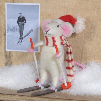 Christmas OrnamentFelt Skier Mouse Ornament