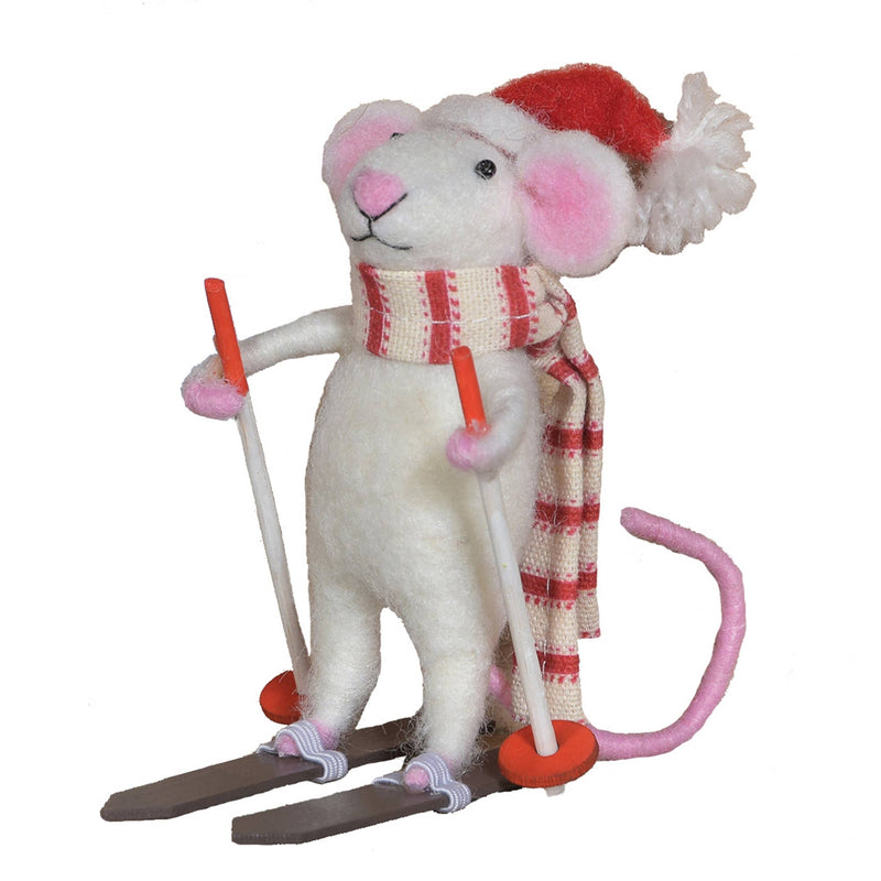 Christmas OrnamentFelt Skier Mouse Ornament