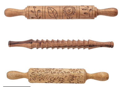 Kitchen + BarHand-Carved Wood Rolling Pin (3 Styles)