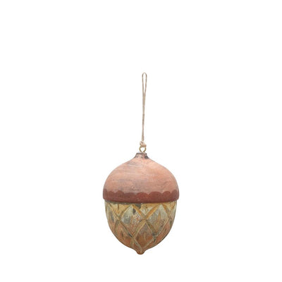 Acorn OrnamentHand-Painted Paper Mache Acorn Ornament