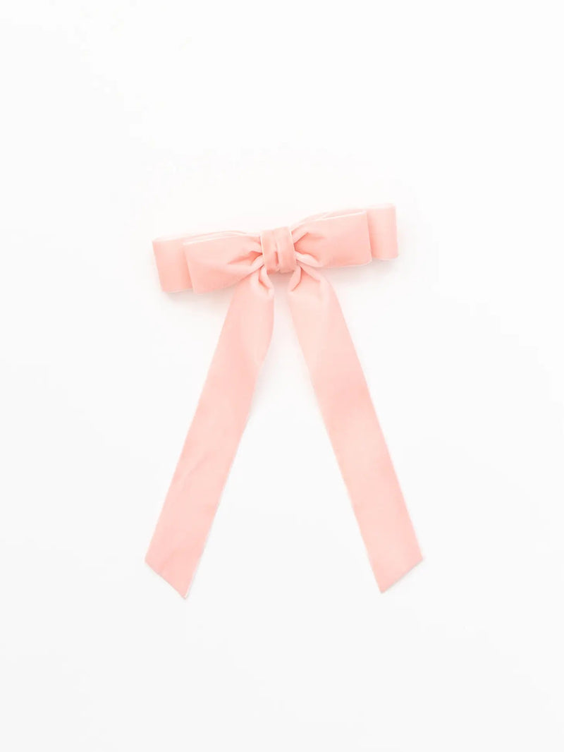 Hair BowJudy Long Bow Barrette | Pale Pink