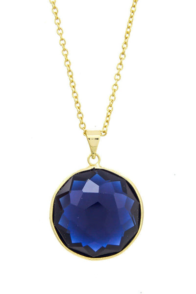 NecklaceLondon Blue Crystal 14k Necklace