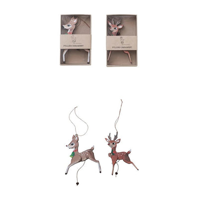Holiday OrnamentsMDF & Recycled Paper Deer Pull Ornament