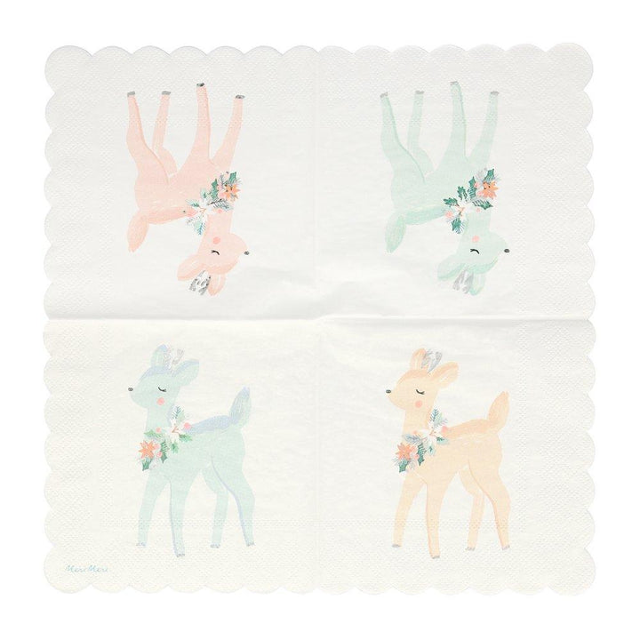 PaperPastel Deer Napkins ( Set Of 16)