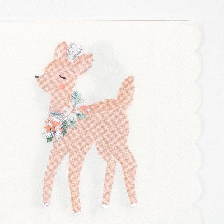 PaperPastel Deer Napkins ( Set Of 16)