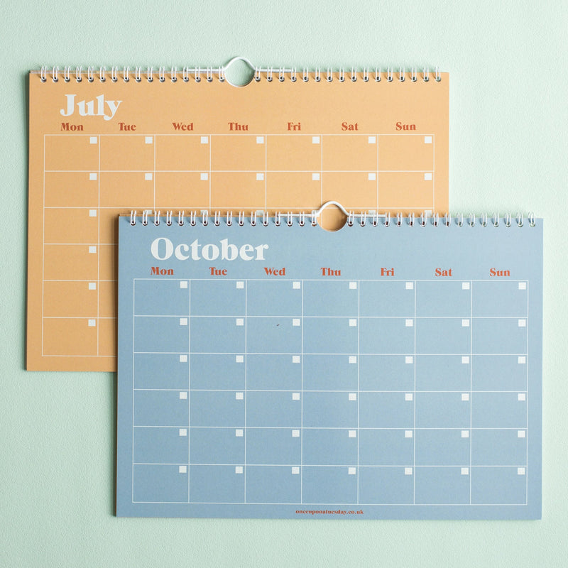 Undated Monthly CalendarPastel Undated Monthly Calendar