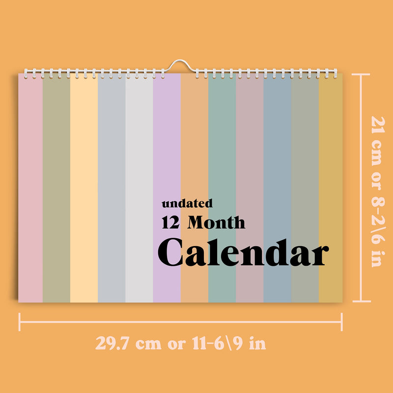 Undated Monthly CalendarPastel Undated Monthly Calendar