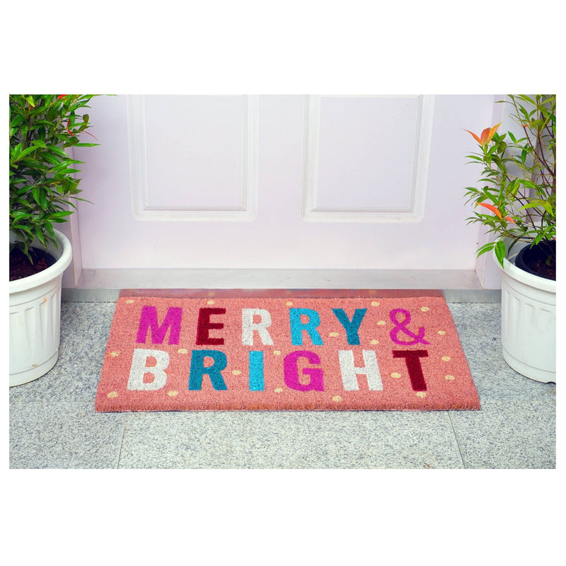 Christmas Door MatPink Merry & Bright Doormat