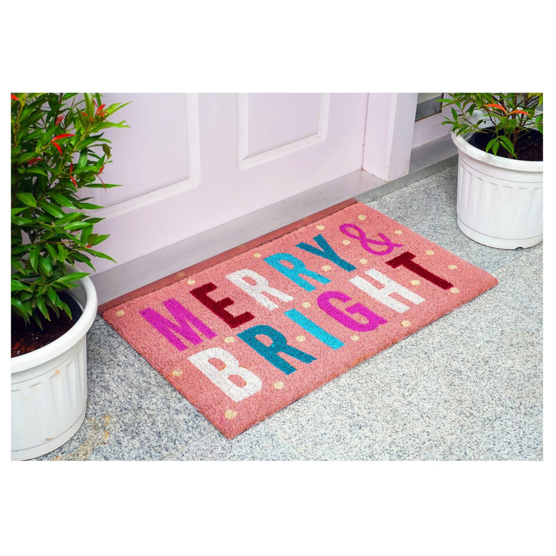 Christmas Door MatPink Merry & Bright Doormat