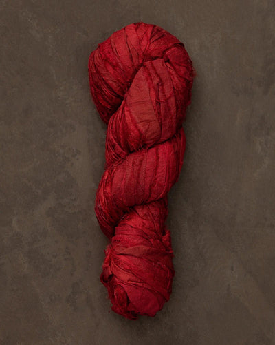 Holiday DecorRudolph Red Torn Silk Ribbon