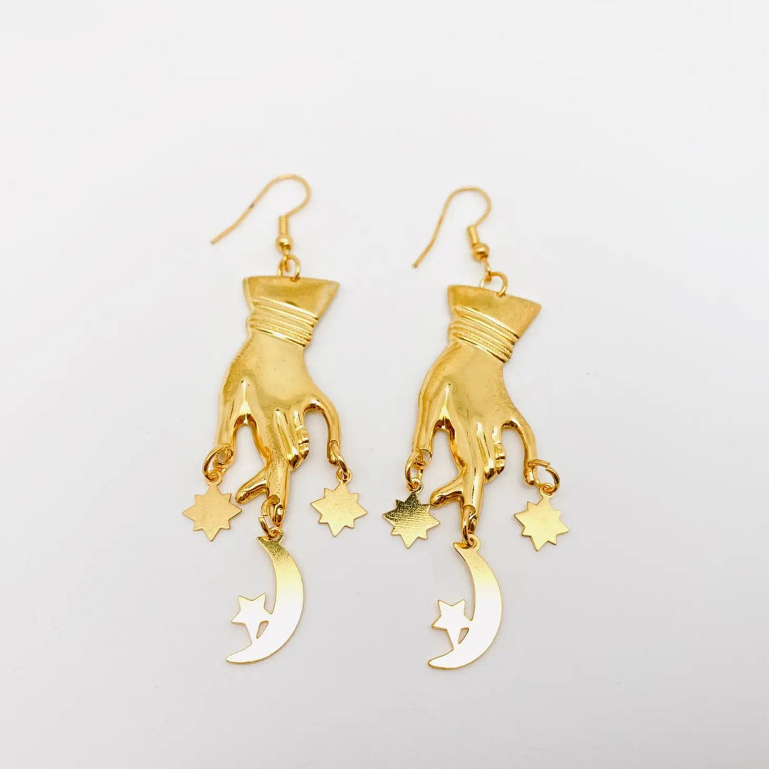 EarringsStar & Moon Hands Earrings