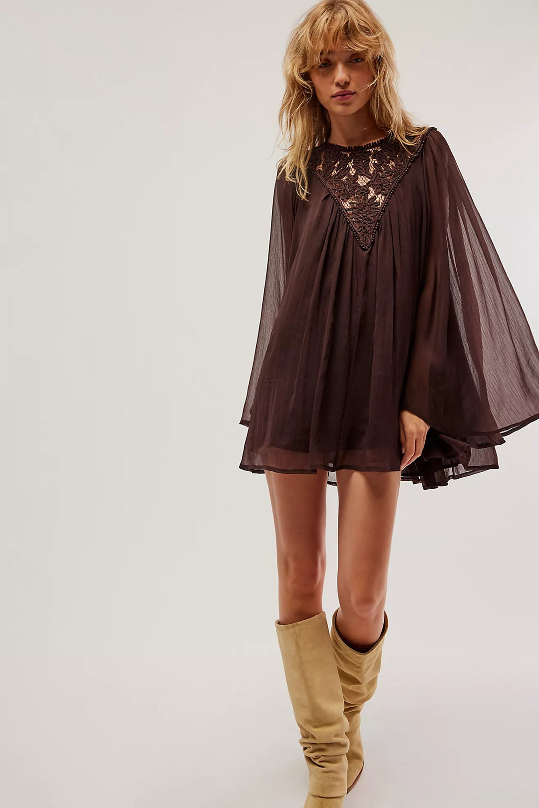 Free People DressSUNSHINE OF LOVE MINI / BLACK COFFEE