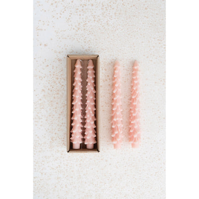 Tall Unscented Tree Shaped Taper Candles | Set of 2