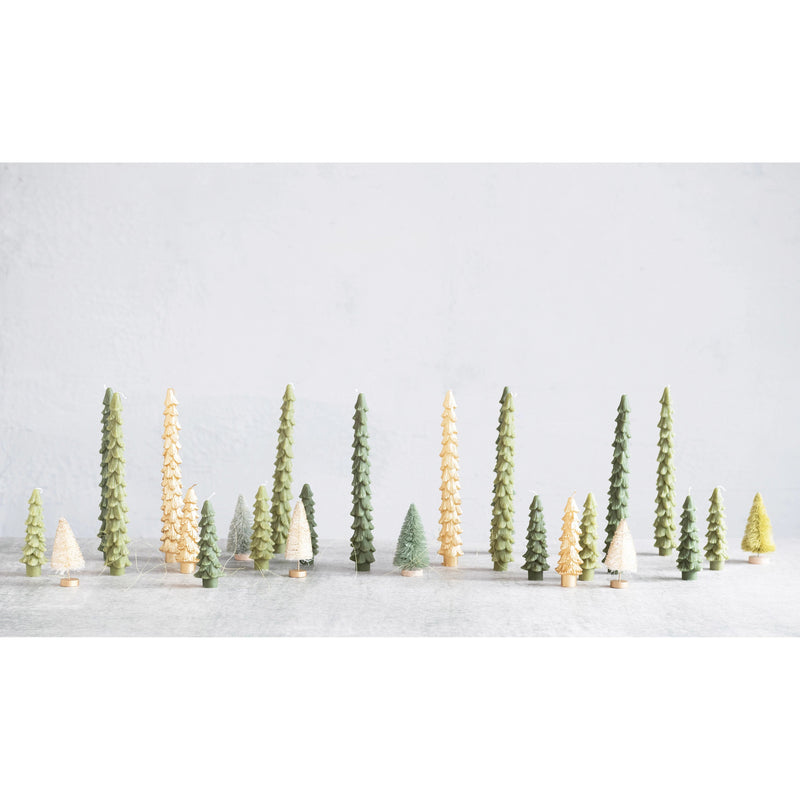 Tall Unscented Tree Shaped Taper Candles | Set of 2