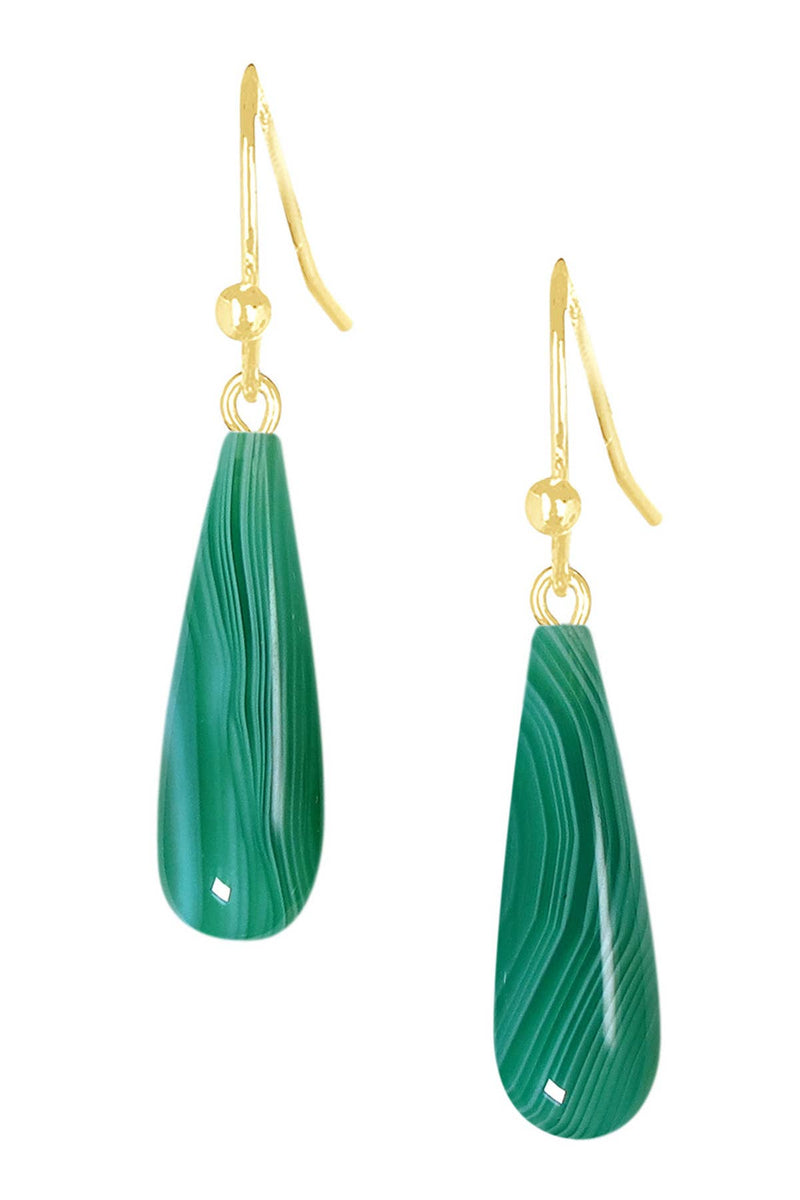 EarringsVermeil & Green Lace Agate 14k Earrings
