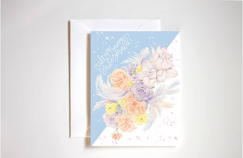 CardWill You Be My Bridesmaid Disco Floral Card